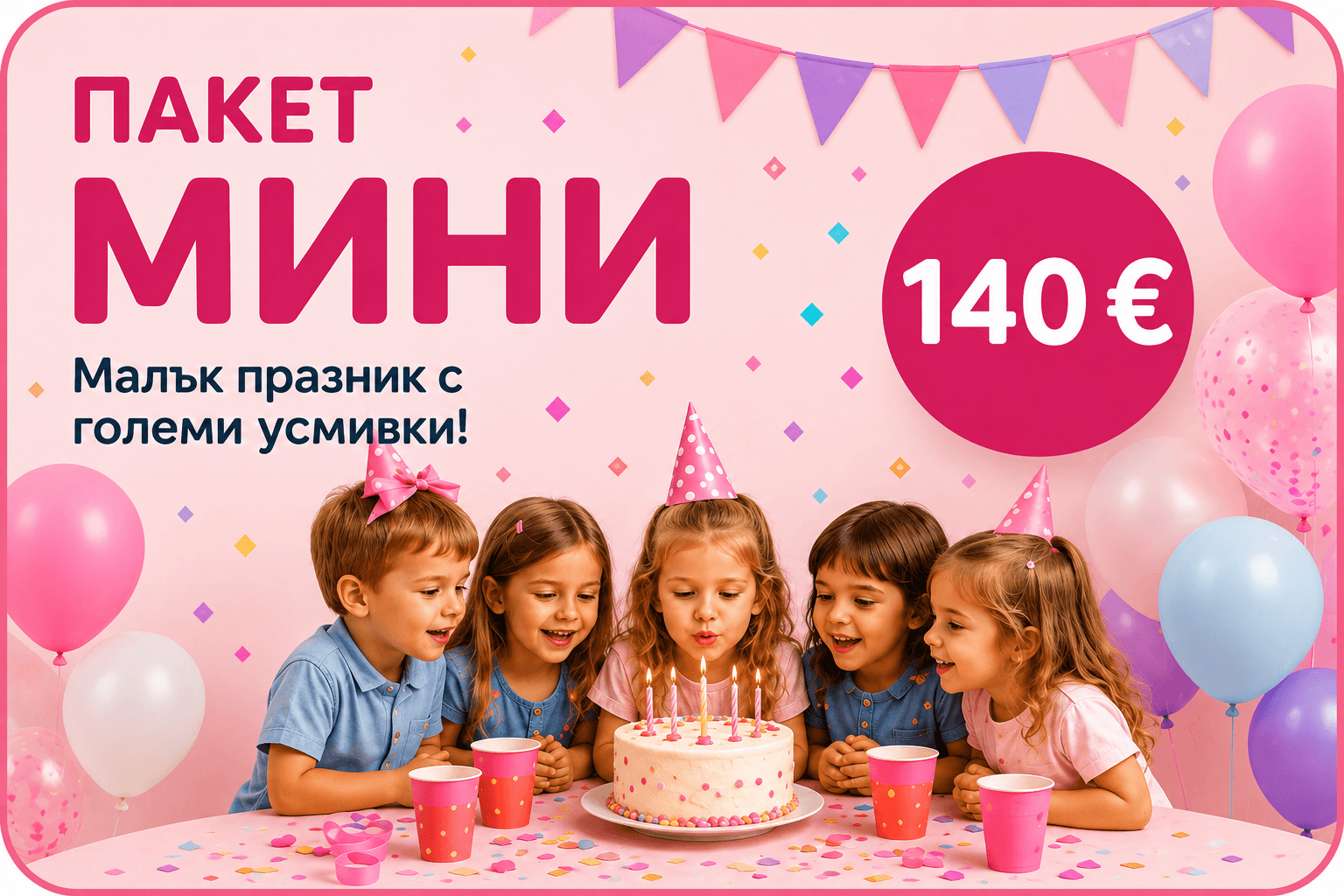 Пакет Мини за детски рожден ден в Детски център Friends Бургас